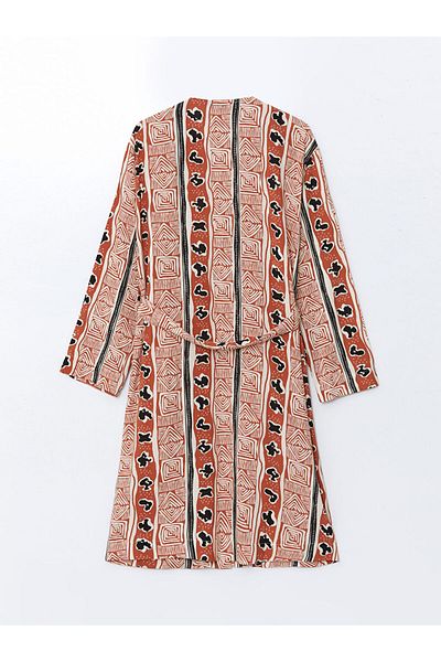 LC Waikiki Lcw Shawl Collar Patterned Oversize Women's Kimono