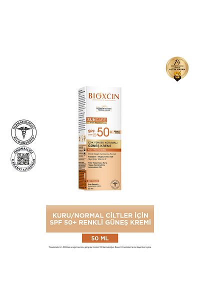 Bioxcin Sun Care Opalovací krém pro suchou pokožku Spf 50 50 ml - barevný