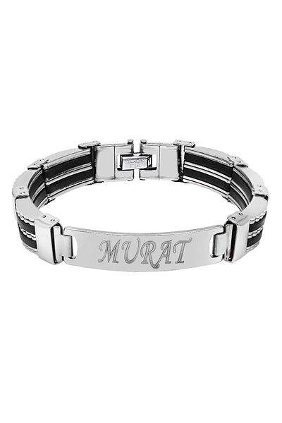 Tesbihane Silver Color Steel Men's Bracelet (Model 2)