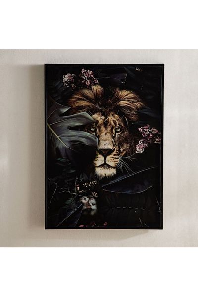Home Box Fossel Lion Framed Picture - 50x70x3 cm