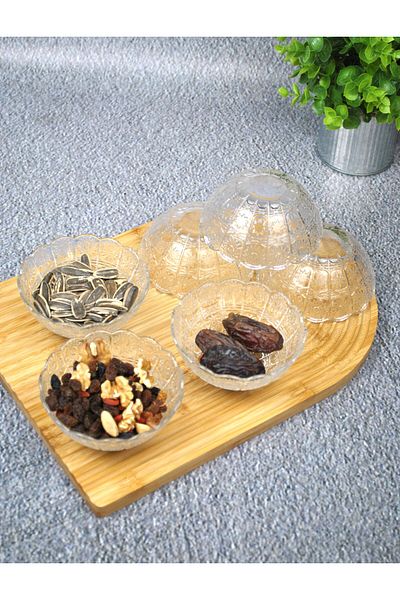 Qualitev Karan 6-Piece Glass Bowl Set Snack Bowl - Breakfast - Sauce Bowl 10 cm 180 ml