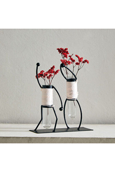 Home Box حامل زهور معدني من Wadee مع مزهرية زجاجية