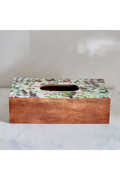Home Box علبة مناديل خشبية بيري - 25.5 × 14 × 7.5 سم