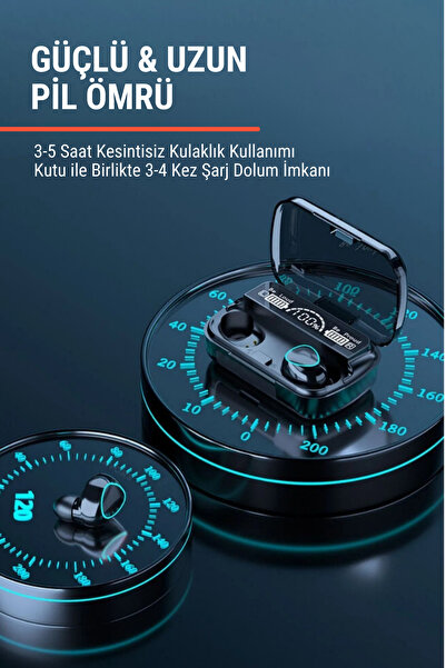 Barbanti Mobile M10 Bluetooth Kulaklık Ipx4 Suya Dayanıklı 9d-1200 Mah Powerbank Kutulu Ios & Android Uyumlu