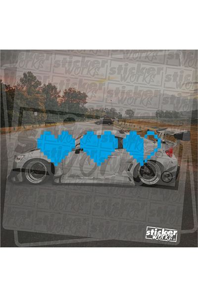 Sticker Works Стикер с пикселен дизайн на сърце