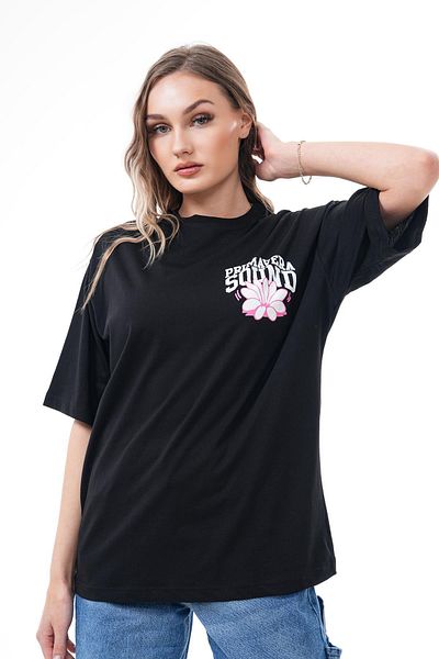 ŞİMAL Women's Back Print Detailed Crew Neck Oversize T-Shirt 250116   -