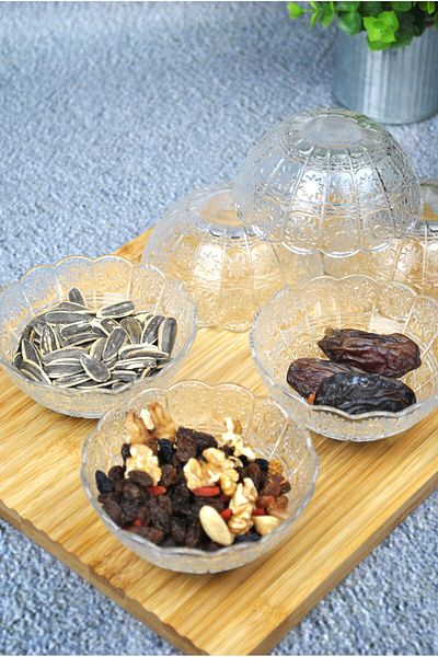 Qualitev Karan 6-Piece Glass Bowl Set Snack Bowl - Breakfast - Sauce Bowl 10 cm 180 ml