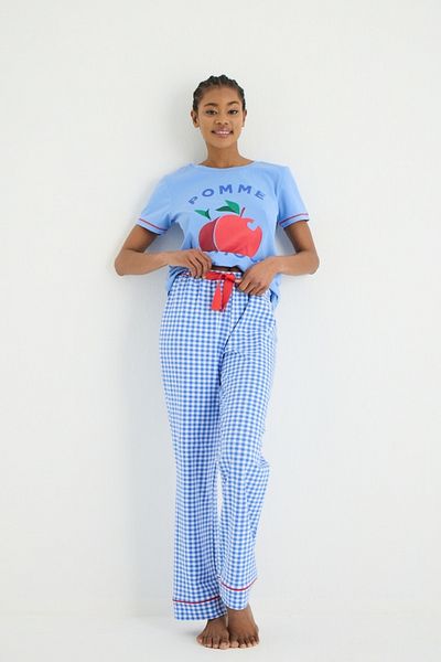 İPEKTENİM Set de pijamale cu model de mere Gingham