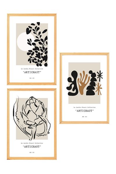 Muyika Design Premium din lemn încadrată 3-piese moderne scandinav boem stil decorativ acasă Decor Tabelul Set-SET3