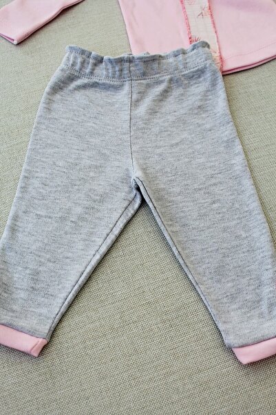 Tomuycuk Pink 100% Cotton Baby Girls and Kids Set - Bandana and Long Bottom-Top Set of 3