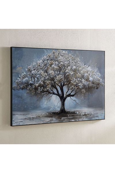Home Box صورة شجرة الأحفورة مؤطرة بسطح ABS عالي اللمعان - 60 × 90 × 2.5 سم