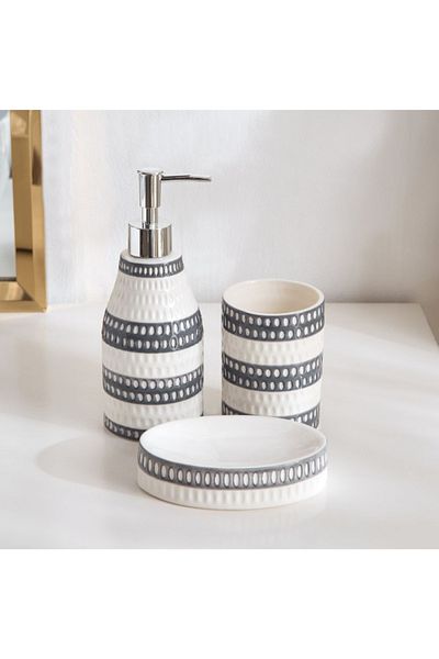 Home Box Alaska 3-Piece Ceramic Bathroom Accessory Set