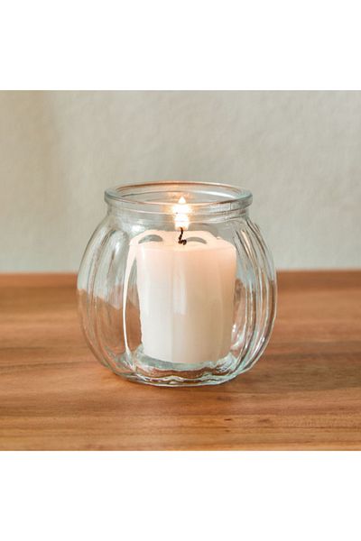 Home Box Kler Clear Glass Tealight Holder - 8x8x7 cm