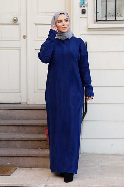 Pamuk Butik Women's Ribbed Long Knitwear Dress