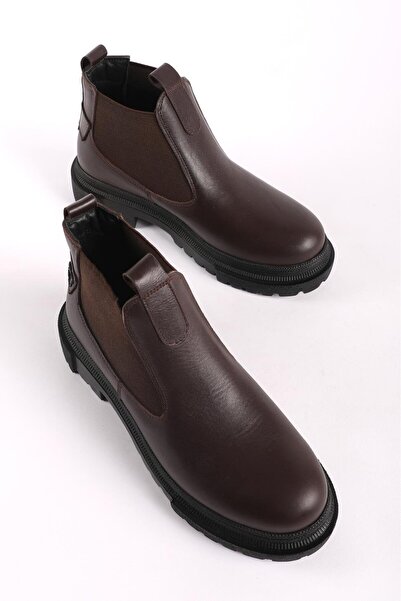 Hayati Arman Kadın Hakiki Deri Chelsea Bot Kahve