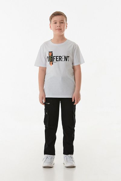 Fulla Moda 100% Cotton Different Text Printed Crew Neck Boy's T-Shirt