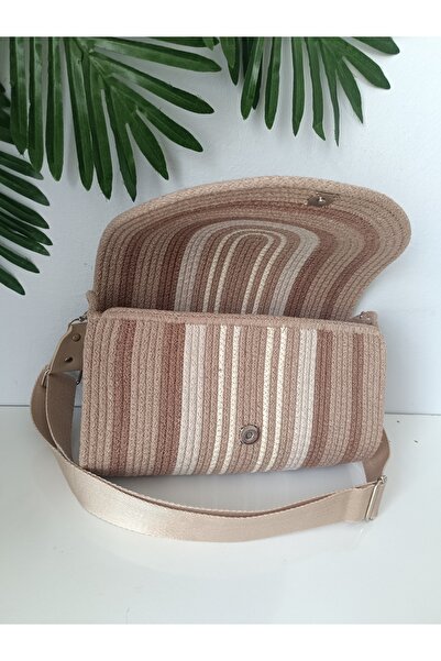 VeronicA Gökkuşağı Omuz Çantası Büyük Boy Tress Kalın Askılı