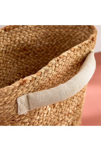 Home Box Bella Jute Mora Pot Cover with Juco Handle - 24x24x23 cm
