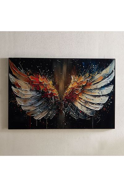 Home Box Fossel Feather Framed Picture with ABS High Gloss Surface - 60x90x2.5 cm