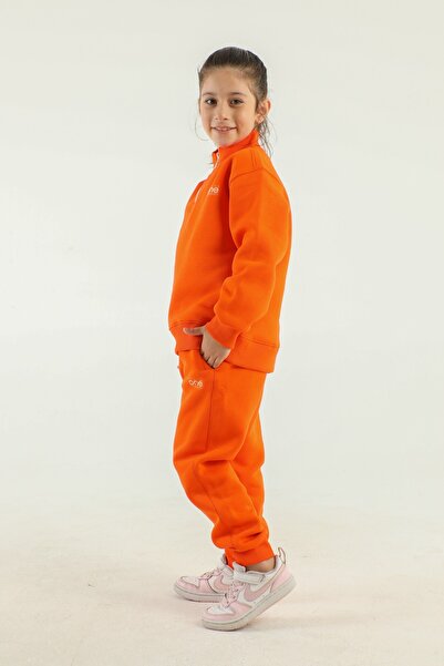 Black One Σετ αθλητικής φόρμας για κορίτσια - με γιακά και λεπτομέρεια με στάμπα