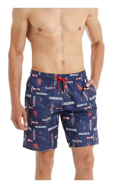 Blackspade Men's Navy Blue Swim Shorts 10049