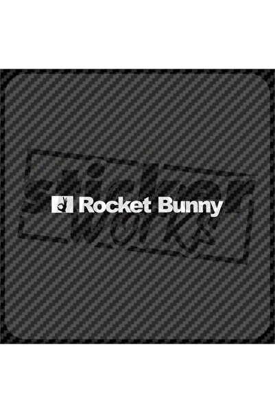 Sticker Works ملصق الزجاج الأمامي على شكل أرنب صاروخي