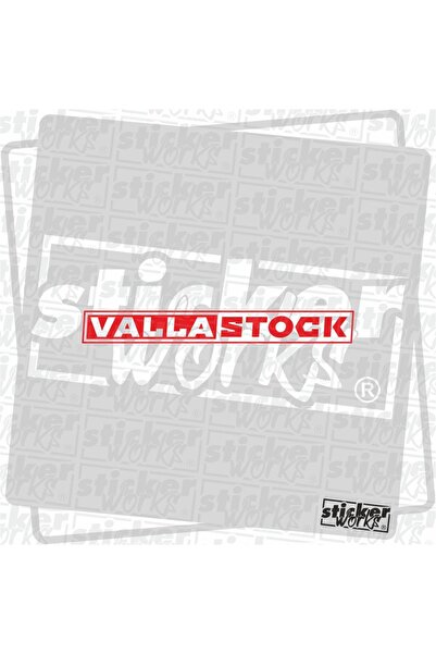 Sticker Works ملصق مخزون فالا باللون الأحمر