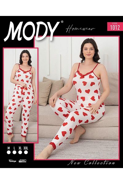 MODY Milan Soft Textured Rope Suspender Pajama Set