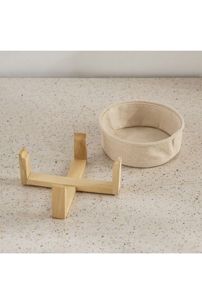 Home Box Bella Circle Bread Baskets with Wooden Stand - 15x15x5.5 cm