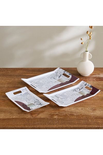 Home Box Stylo 3-Piece Serving Tray Set