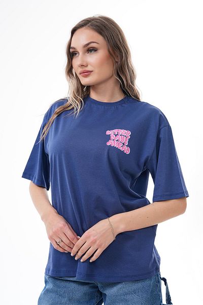 ŞİMAL Women's Back Print Detailed Crew Neck Oversize T-Shirt 250151   -