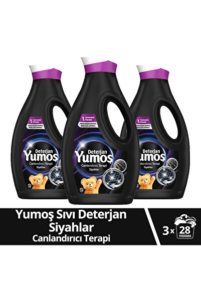 Yumoş Sıvı Bakım Çamaşır Deterjanı Siyah Ve Koyu Renkliler 1690 ml 3 Adet
