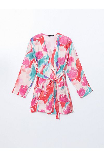 LC Waikiki Γυναικείο κιμονό με μοτίβο γιακά LCW Oversize