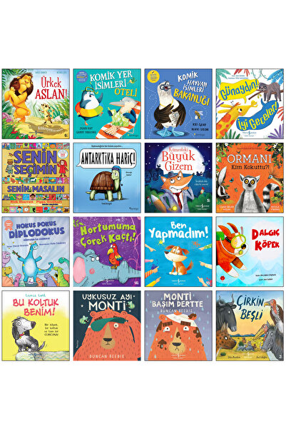 TÜRKİYE İŞ BANKASI KÜLTÜR YAYINLARI Ürkek Aslan Kümesteki Büyük Gizem Ormanı Kim Kokuttu Hokus Pokus Diplodokus Senin Seçimin Masalın 16