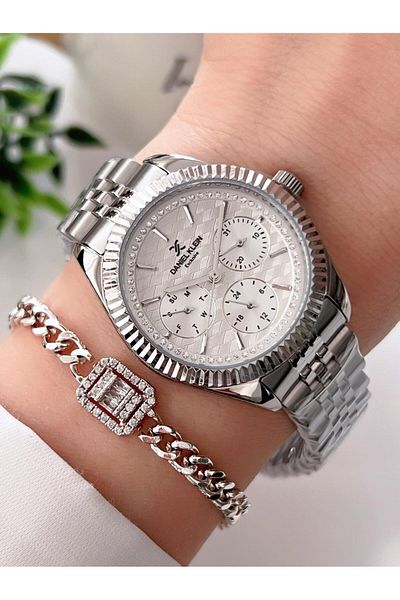 Daniel Klein Steel Cord 3 Atm Water Resistant Design Women's Wristwatch + Bracelet