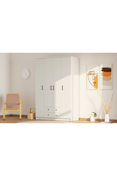 Rabi İrem Country 4 Kapak 2 Çekmeceli Mega Gardırop