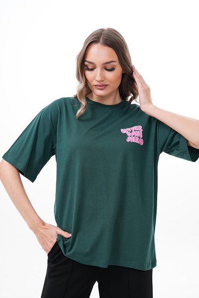 ŞİMAL Women's Back Print Detailed Crew Neck Oversize T-Shirt 250151   -