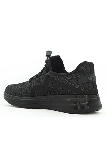 LETAO Simba Black Men's Laceless Comfortable Lightweight Knitwear Sneaker Shoes