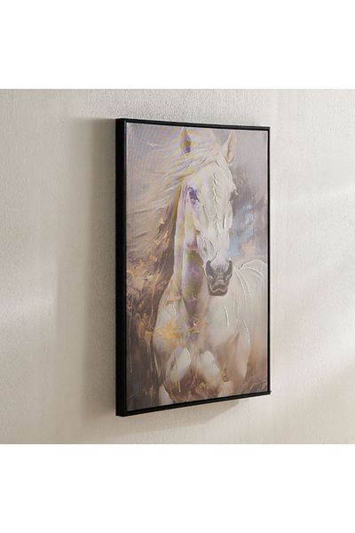 Home Box Fossel Hand-Painted Horse Canvas - 50x70x3 cm