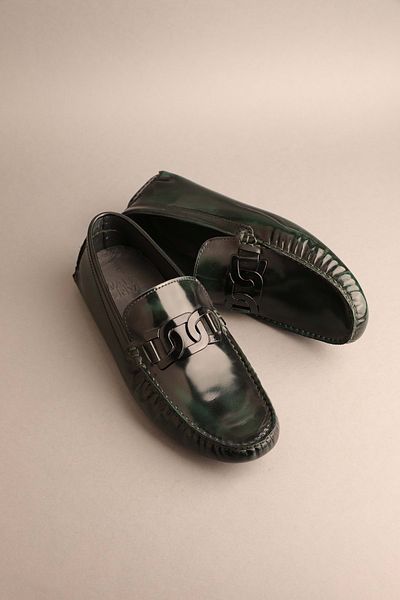 Gondol Ανδρικό Γνήσιο Δέρμα Classic Loafer Green Black Suede 42 Ttx.240