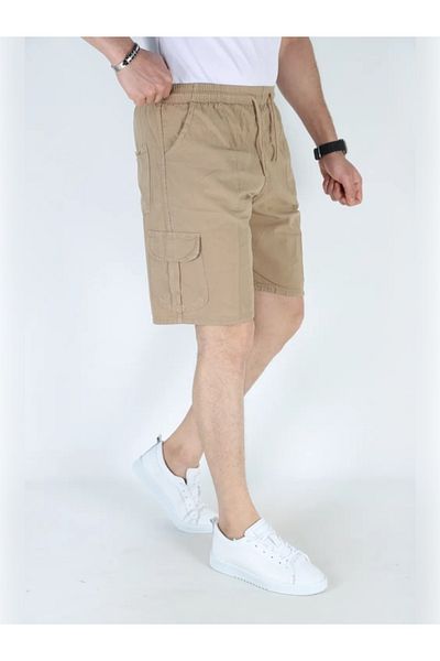 BEYAZTOPTAN Men's Hambez 100% Linen Commando Pocket Shorts