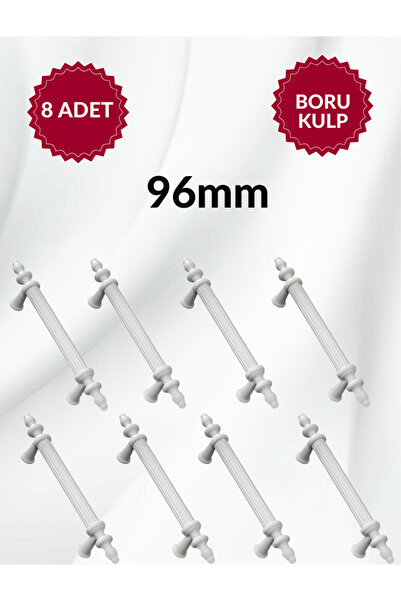 MKLAKS 96 Mm Beyaz Plastik Çekmece Boru Kulp 8li Paket – Şık Ve Dayanıklı Tas...