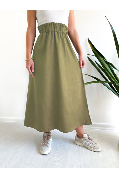 Viva Vogue Gabardin Çan Etek Lastikli Bel