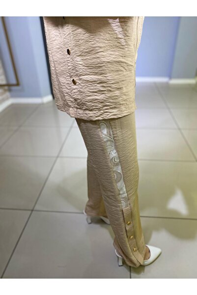 Moodbasic Marwa by moodbasic GOLD DANTELLİ İŞLEMELİ CUPRA TAKIM