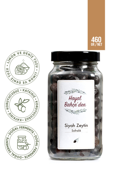 Sofralık Siyah Zeytin %100 Doğal Net 460 gr.