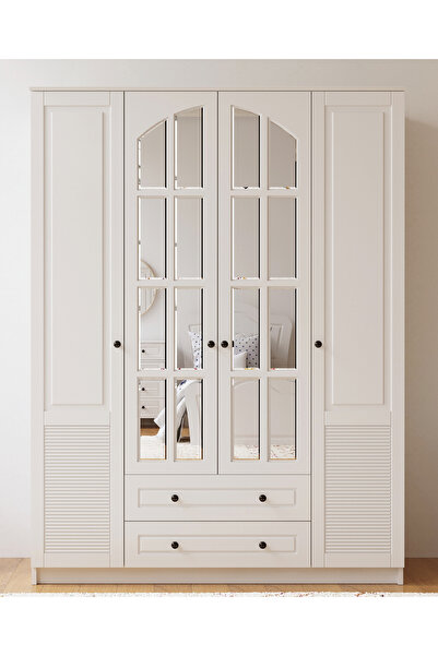 Rabi İzel Country 4 Kapaklı 2 Çekmeceli Gardırop