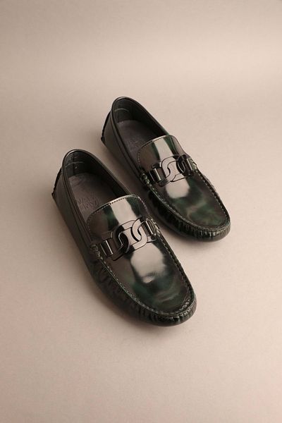 Gondol Ανδρικό Γνήσιο Δέρμα Classic Loafer Green Black Suede 42 Ttx.240