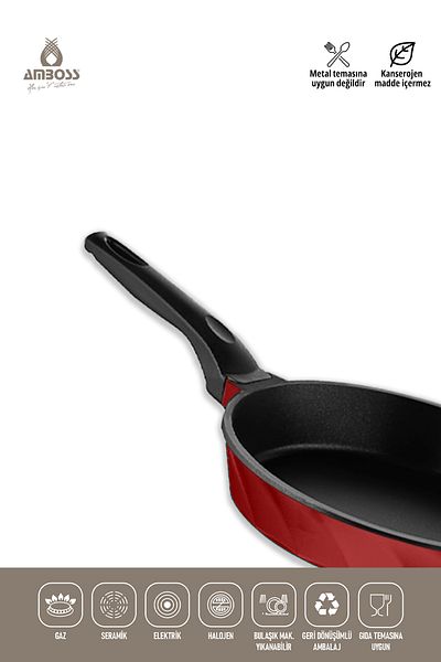 Amboss Vento Cast Titanium Coated 3 Piece Pan Set - Red