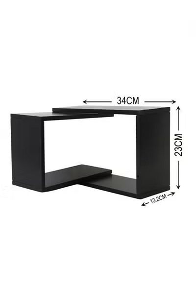 co arma Black Interlocking Square Corner Shelves 34*23 cm