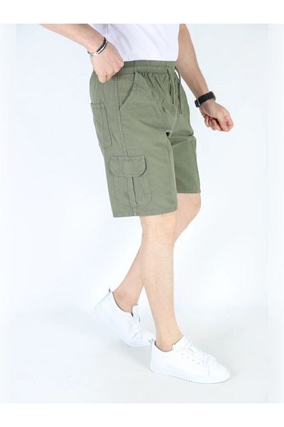BEYAZTOPTAN Men's Hambez 100% Linen Commando Pocket Shorts